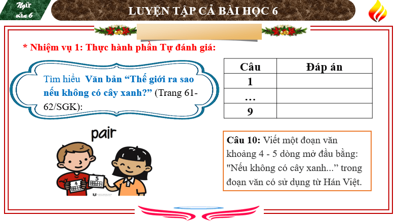 Giáo án điện tử bài Tự đánh giá: Thế giới ra sao nếu không có cây xanh? | PPT Văn 6 Cánh diều