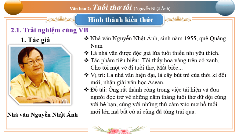 Giáo án điện tử bài Tuổi thơ tôi | PPT Văn 6 Chân trời sáng tạo