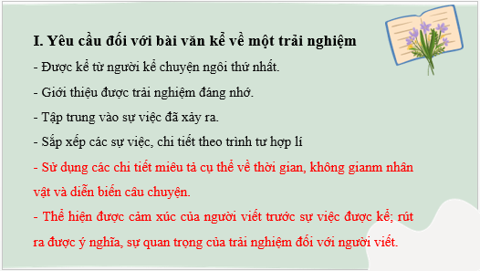 Giáo án điện tử bài Viết bài văn kể lại một trải nghiệm của em (trang 77) | PPT Văn 6 Kết nối tri thức