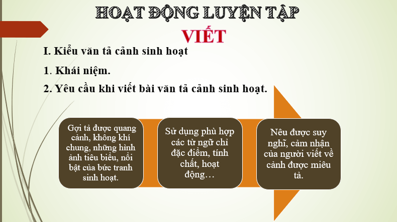 Giáo án điện tử bài Viết bài văn tả cảnh sinh hoạt | PPT Văn 6 Chân trời sáng tạo