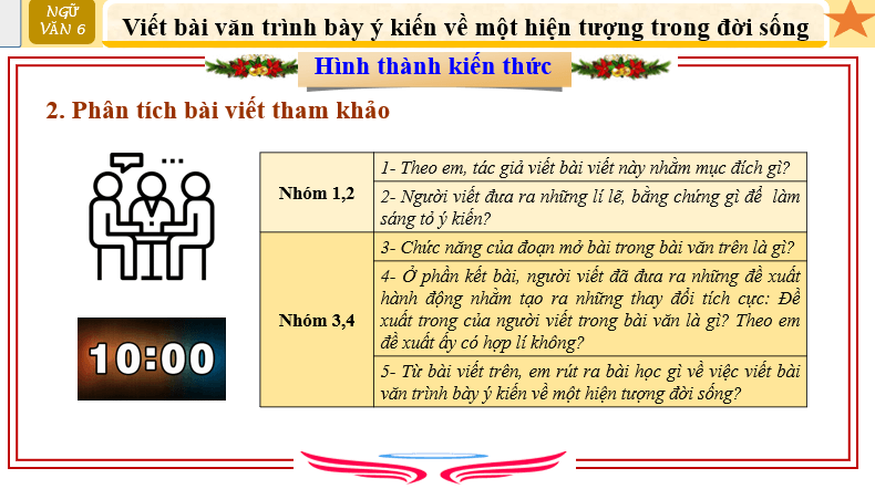 Giáo án điện tử bài Viết bài văn trình bày ý kiến về một hiện tượng trong đời sống | PPT Văn 6 Chân trời sáng tạo