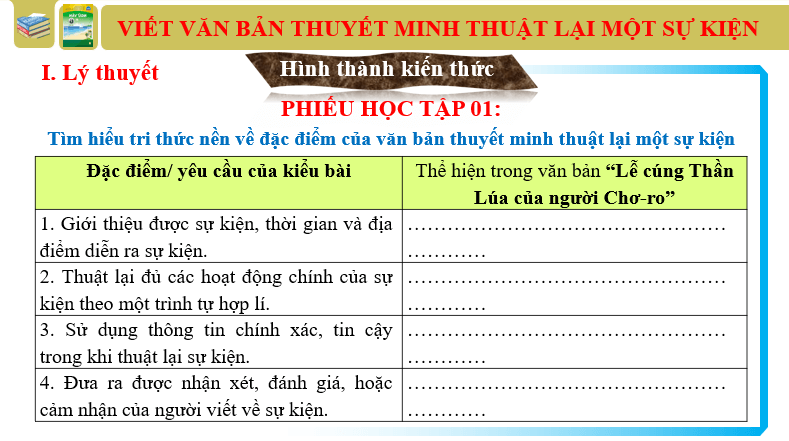 Giáo án điện tử bài Viết văn bản thuyết minh thuật lại một sự kiện | PPT Văn 6 Chân trời sáng tạo