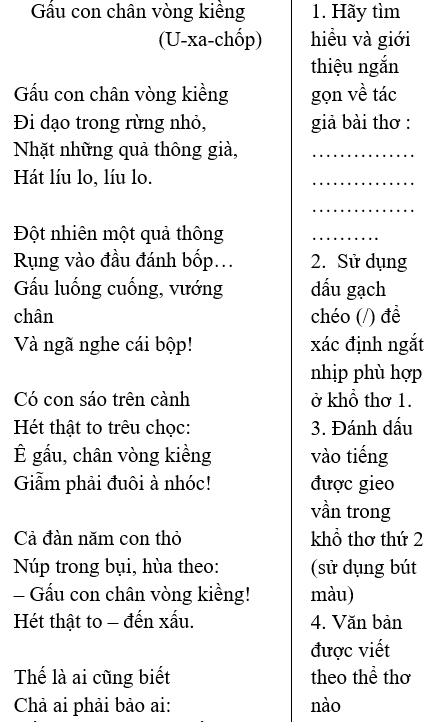 Giáo án bài Gấu con chân vòng kiềng | Giáo án Ngữ văn 6 Cánh diều