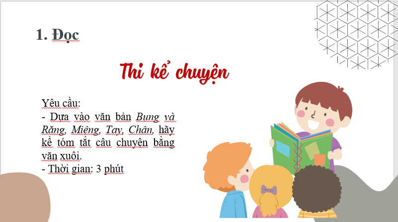 Giáo án điện tử bài Bụng và Răng Miệng, Tay, Chân | PPT Văn 7 Cánh diều