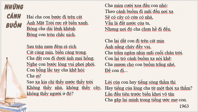 Giáo án điện tử bài Những cánh buồm | PPT Văn 7 Cánh diều