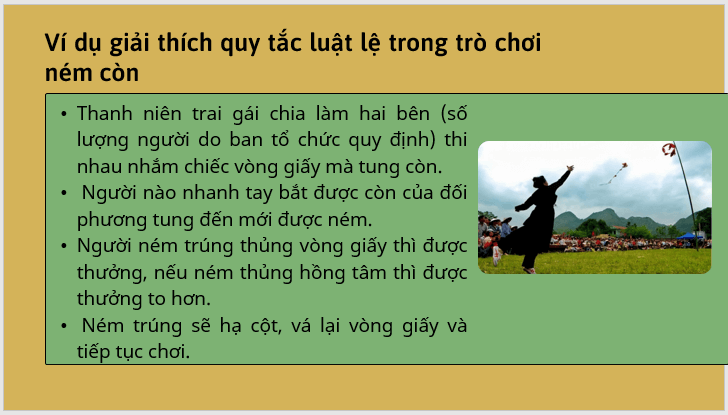 Giáo án điện tử bài Giải thích quy tắc hoặc luật lệ trong một trò chơi hay hoạt động | PPT Văn 7 Kết nối tri thức