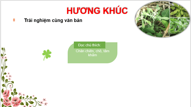 Giáo án điện tử bài Hương khúc | PPT Văn 7 Chân trời sáng tạo