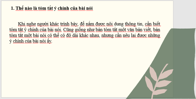 Giáo án điện tử bài Nói và nghe: Nghe và tóm tắt ý chính của bài nói | PPT Văn 7 Cánh diều