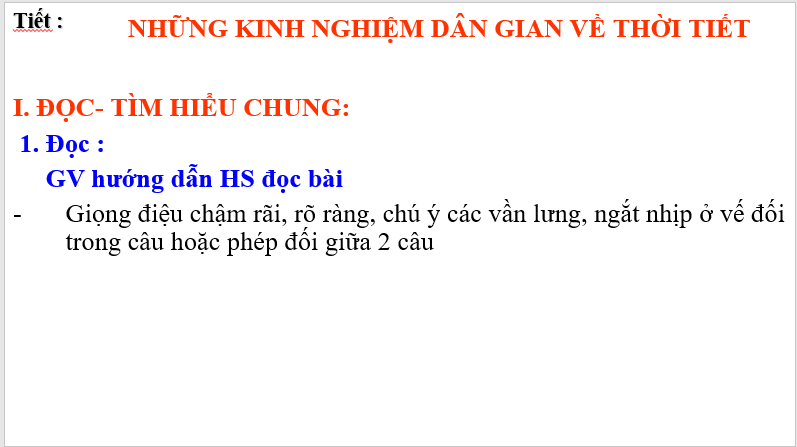 Giáo án điện tử bài Những kinh nghiệm dân gian về thời tiết | PPT Văn 7 Chân trời sáng tạo