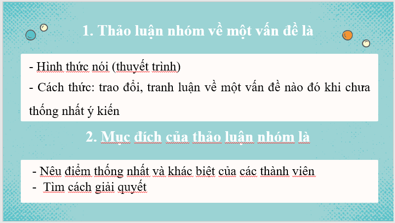 Giáo án điện tử bài Nói và nghe: Thảo luận nhóm về một vấn đề trong đời sống | PPT Văn 7 Cánh diều