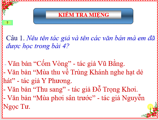 Giáo án điện tử bài Ôn tập trang 95 | PPT Văn 7 Chân trời sáng tạo