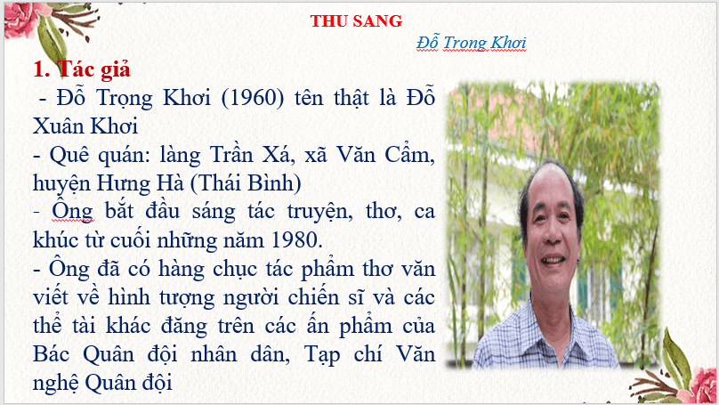 Giáo án điện tử bài Thu sang | PPT Văn 7 Chân trời sáng tạo