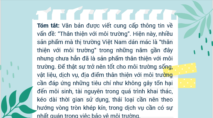 Giáo án điện tử bài Thực hành đọc: Thân thiện với môi trường trang 98, 99, 100 | PPT Văn 7 Kết nối tri thức