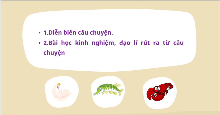 Giáo án điện tử bài Thực hành đọc: Thiên nga, cá măng và tôm hùm trang 23, 24 | PPT Văn 7 Kết nối tri thức