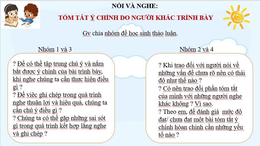 Giáo án điện tử bài Tóm tắt ý chính do người khác trình bày | PPT Văn 7 Chân trời sáng tạo