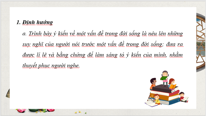 Giáo án điện tử bài Trình bày ý kiến về một vấn đề trong đời sống | PPT Văn 7 Cánh diều