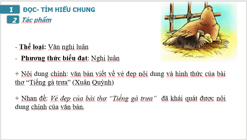 Giáo án điện tử bài Vẻ đẹp của bài thơ Tiếng gà trưa | PPT Văn 7 Cánh diều