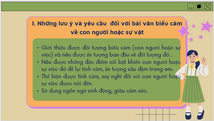 Giáo án điện tử bài Viết bài văn biểu cảm về con người hoặc sự việc | PPT Văn 7 Kết nối tri thức