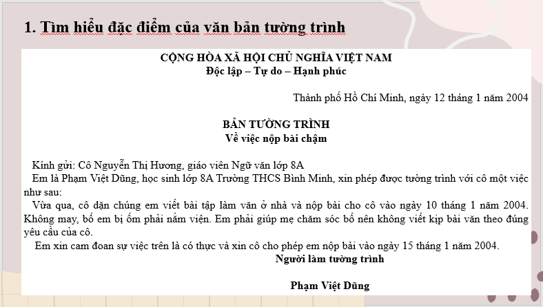 Giáo án điện tử bài Viết bản tường trình | PPT Văn 7 Cánh diều