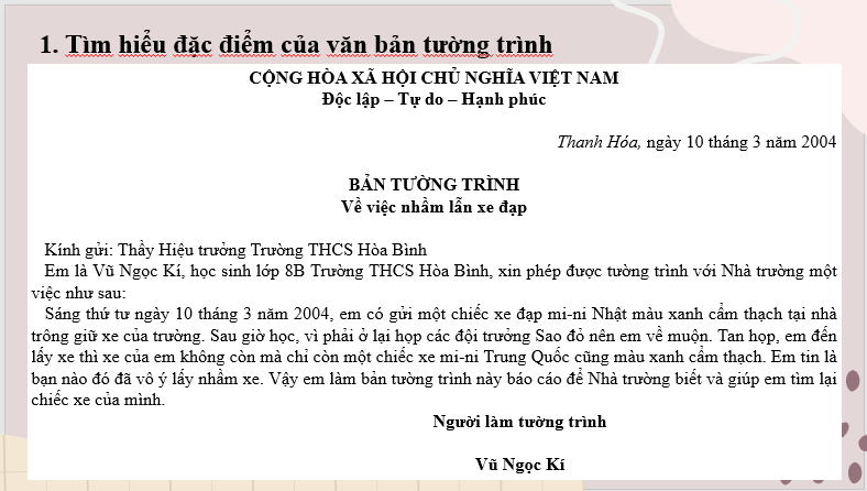 Giáo án điện tử bài Viết bản tường trình | PPT Văn 7 Cánh diều