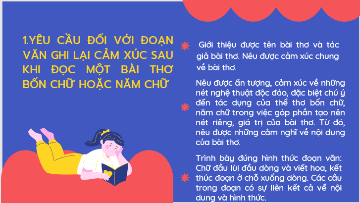 Giáo án điện tử bài Viết đoạn văn ghi lại cảm xúc sau khi đọc một bài thơ bốn chữ hoặc năm chữ | PPT Văn 7 Kết nối tri thức