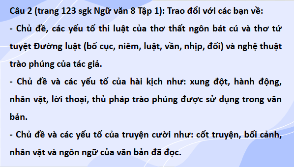Giáo án điện tử bài Đọc mở rộng trang 123 | PPT Văn 8 Kết nối tri thức
