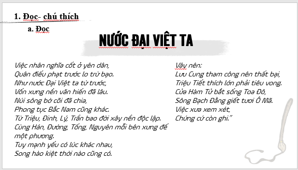 Giáo án điện tử bài Nước Đại Việt ta | PPT Văn 8 Cánh diều