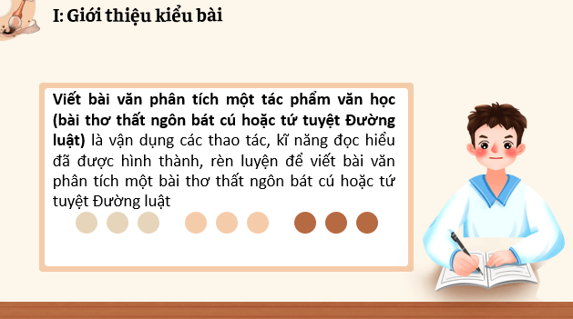 Giáo án điện tử bài Viết bài văn phân tích một tác phẩm văn học (bài thơ thất ngôn bát cú hoặc tứ tuyệt Đường luật) | PPT Văn 8 Kết nối tri thức