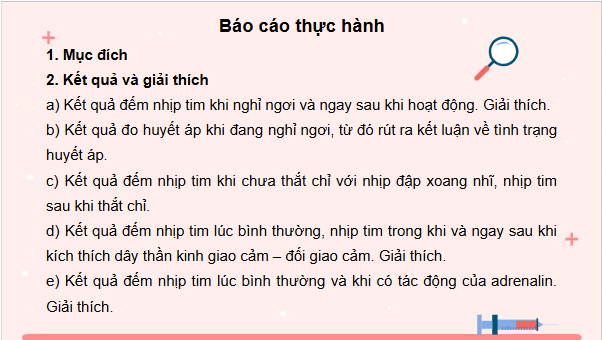 Giáo án điện tử Sinh 11 Kết nối tri thức Bài 11: Thực hành: Một số thí nghiệm về tuần hoàn | PPT Sinh học 11