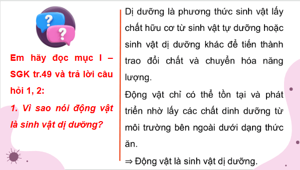 Giáo án điện tử Sinh 11 Chân trời sáng tạo Bài 8: Dinh dưỡng và tiêu hóa ở động vật | PPT Sinh học 11