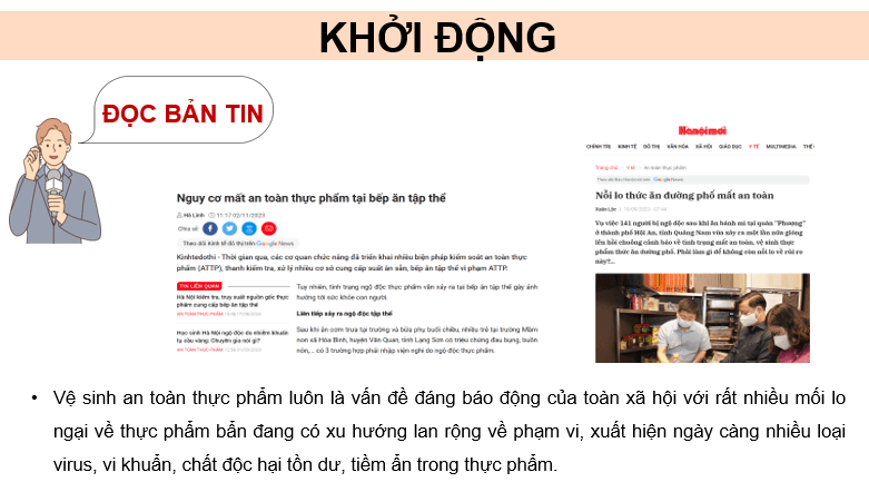 Giáo án điện tử Chuyên đề Sinh 11 Kết nối tri thức Bài 11: Dự án: Điều tra về hiện trạng mất vệ sinh an toàn thực phẩm tại địa phương | PPT Chuyên đề Sinh học 11