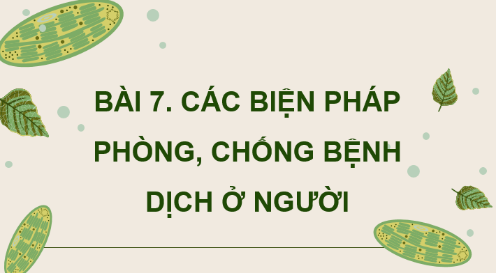 Giáo án điện tử Chuyên đề Sinh 11 Kết nối tri thức Bài 7: Các biện pháp phòng, chống bệnh dịch ở người | PPT Chuyên đề Sinh học 11