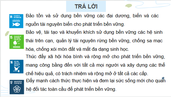 Giáo án điện tử Sinh 12 Cánh diều Bài 26: Phát triển bền vững | PPT Sinh học 12