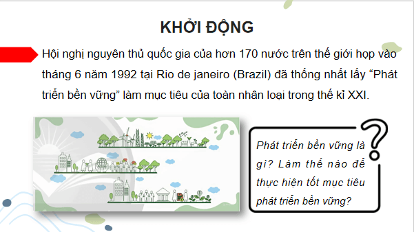 Giáo án điện tử Sinh 12 Chân trời sáng tạo Bài 28: Phát triển bền vững | PPT Sinh học 12