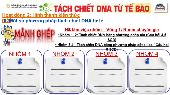 Giáo án điện tử Chuyên đề Sinh 12 Chân trời sáng tạo Bài 2: Tách chiết DNA từ tế bào | PPT Chuyên đề Sinh học 12