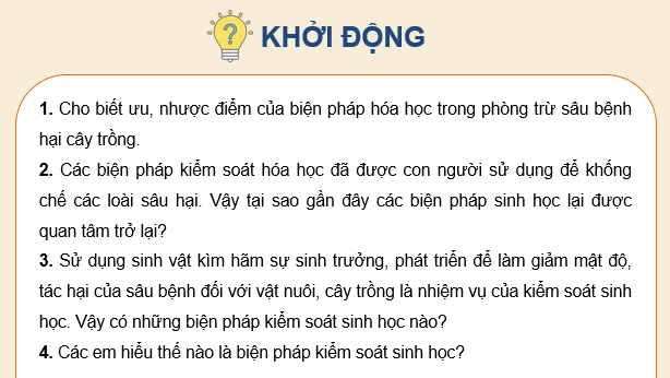 Giáo án điện tử Chuyên đề Sinh 12 Kết nối tri thức Bài 6: Biện pháp kiểm soát sinh học | PPT Chuyên đề Sinh học 12