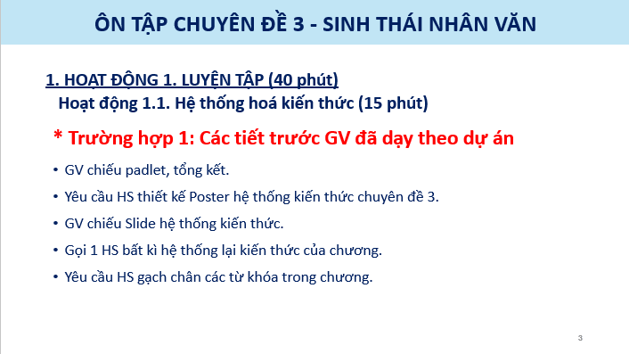Giáo án điện tử Chuyên đề Sinh 12 Chân trời sáng tạo Ôn tập Chuyên đề 3 | PPT Chuyên đề Sinh học 12