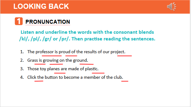 Giáo án điện tử Tiếng Anh 10 Global Success Unit 2 Looking Back | PPT Tiếng Anh 10