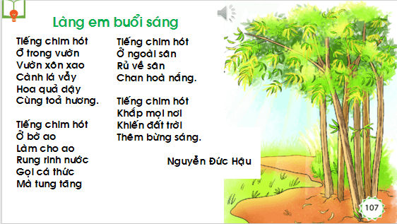 Giáo án điện tử Bài 1: Làng em buổi sáng lớp 1 | PPT Tiếng Việt lớp 1 Chân trời sáng tạo