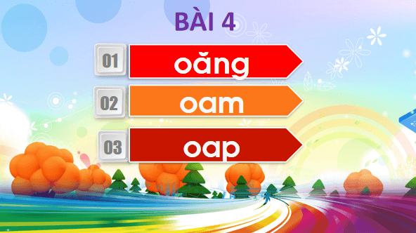Giáo án điện tử Bài 4: oăng, oam, oap lớp 1 | PPT Tiếng Việt lớp 1 Chân trời sáng tạo