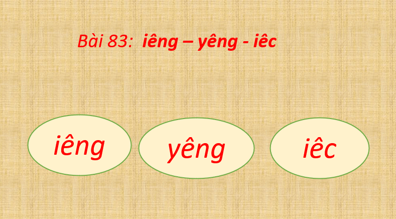Giáo án điện tử iêng, yêng, iêc lớp 1 | PPT Tiếng Việt lớp 1 Cánh diều