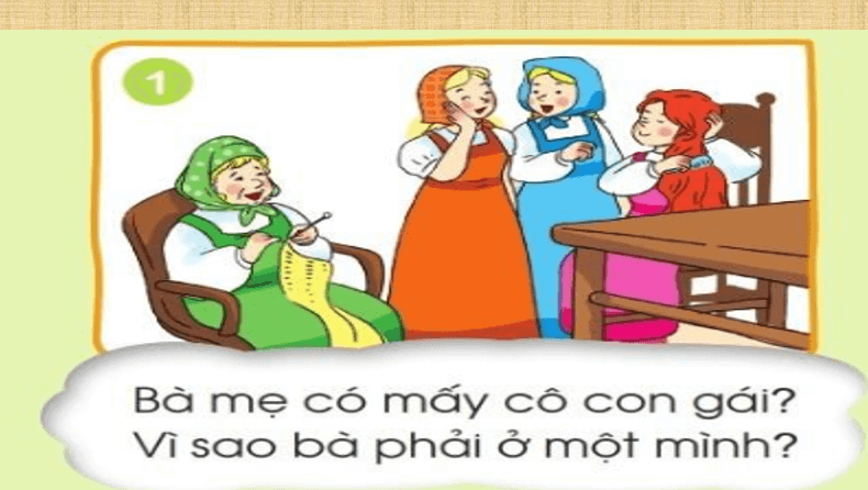 Giáo án điện tử Ba cô con gái lớp 1 | PPT Tiếng Việt lớp 1 Cánh diều