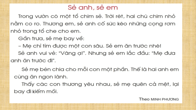 Giáo án điện tử Sẻ anh sẻ em lớp 1 | PPT Tiếng Việt lớp 1 Cánh diều