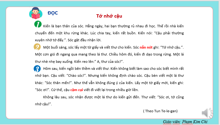 Giáo án điện tử Tớ nhớ cậu lớp 2 | PPT Tiếng Việt lớp 2 Kết nối tri thức