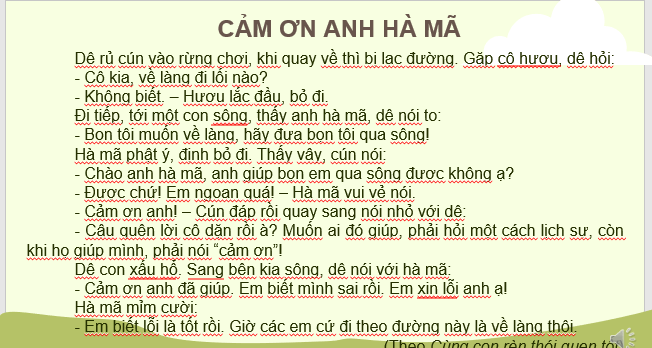 Giáo án điện tử Cảm ơn anh hà mã lớp 2 | PPT Tiếng Việt lớp 2 Kết nối tri thức