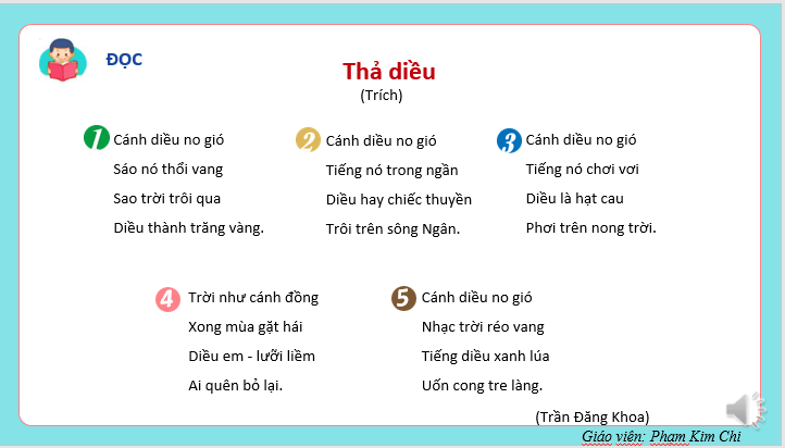 Giáo án điện tử Thả diều lớp 2 | PPT Tiếng Việt lớp 2 Kết nối tri thức