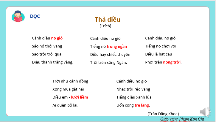 Giáo án điện tử Thả diều lớp 2 | PPT Tiếng Việt lớp 2 Kết nối tri thức