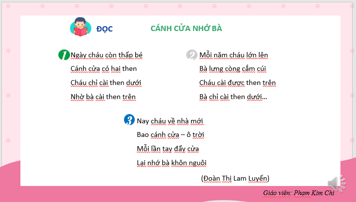 Giáo án điện tử Cánh cửa nhớ bà lớp 2 | PPT Tiếng Việt lớp 2 Kết nối tri thức