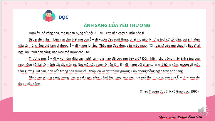 Giáo án điện tử Ánh sáng của yêu thương lớp 2 | PPT Tiếng Việt lớp 2 Kết nối tri thức