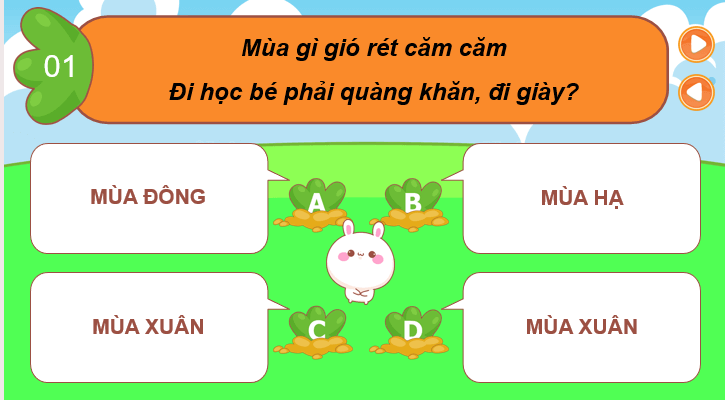 Giáo án điện tử Chuyện bốn mùa lớp 2 | PPT Tiếng Việt lớp 2 Cánh diều